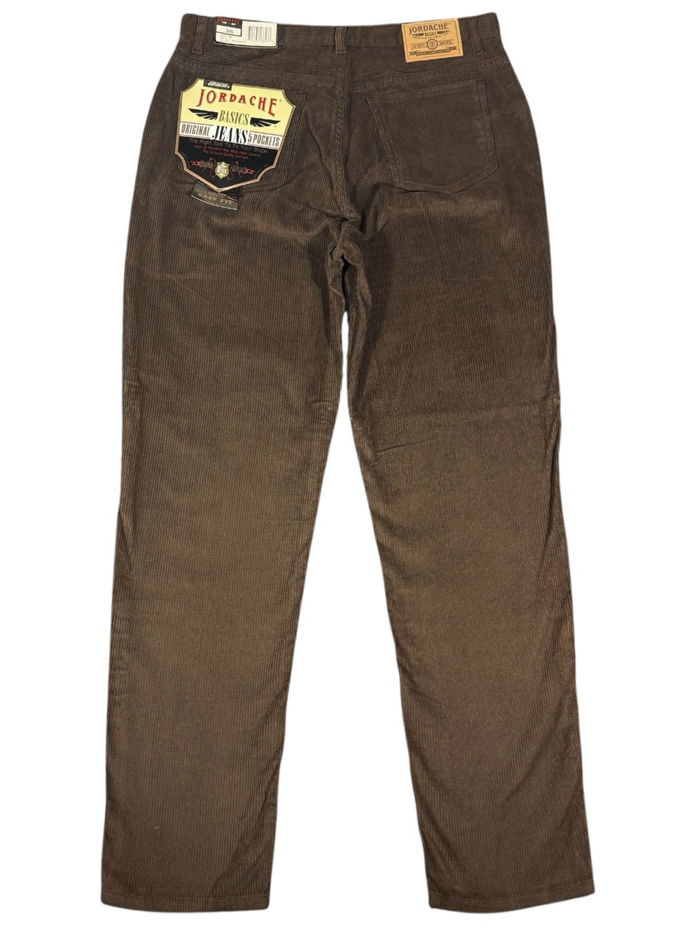 Jordache Basics Relaxed Fit Deadstock 90s Brown Corduroy Pants MENS 36x32 NWT